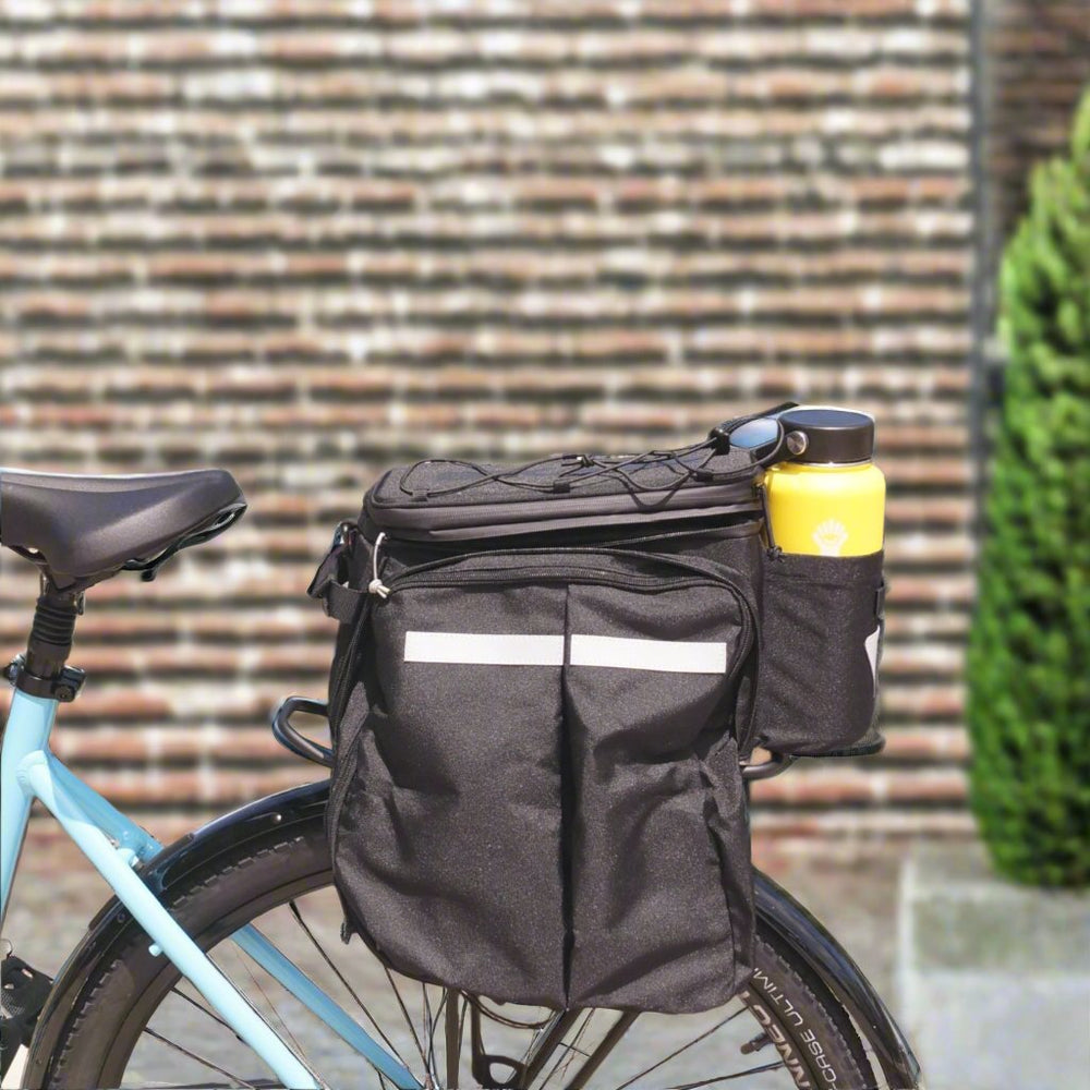 Nasjac Bike Rear Rack Bag, Waterproof Bicycle Pannier Carrier For Rear Seat, Reflective 8L Large Capacity Cycling Trunk Storage Sack With Taillight