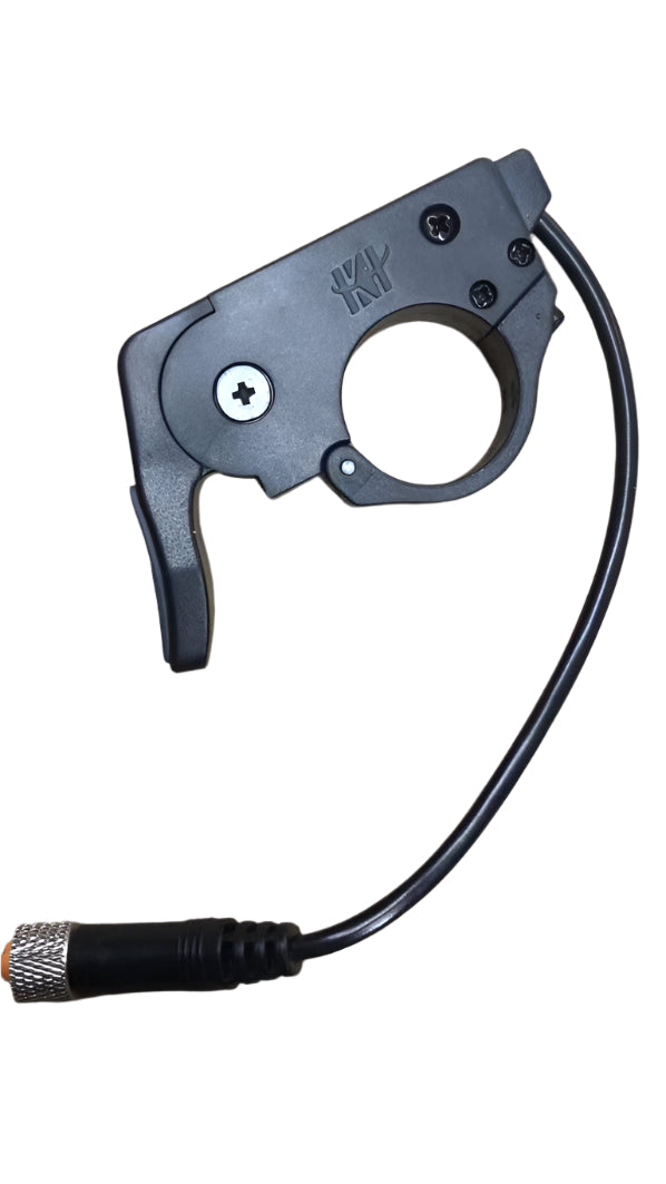 Black mechanical component with wiring